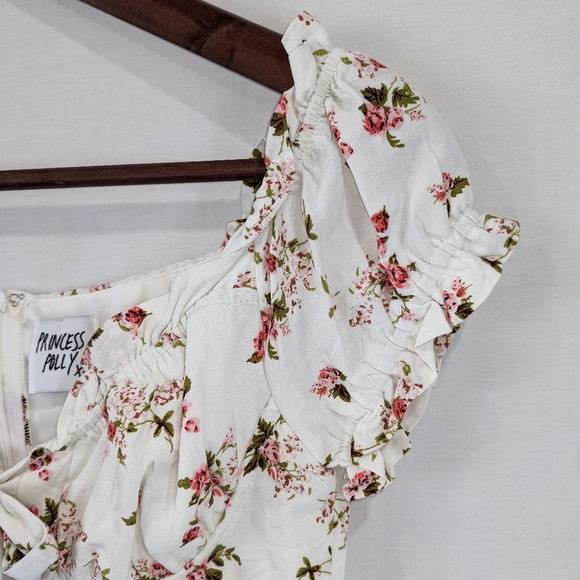 Princes Polly Ruffles Off the Shoulder Floral Mini Dress Size 2 - Picture 7 of 11